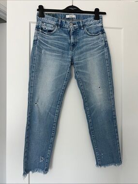 Moussy Light Blue Denim Jeans with White Label